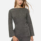 Long belted sweater