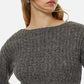 Long belted sweater
