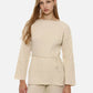 Long belted sweater